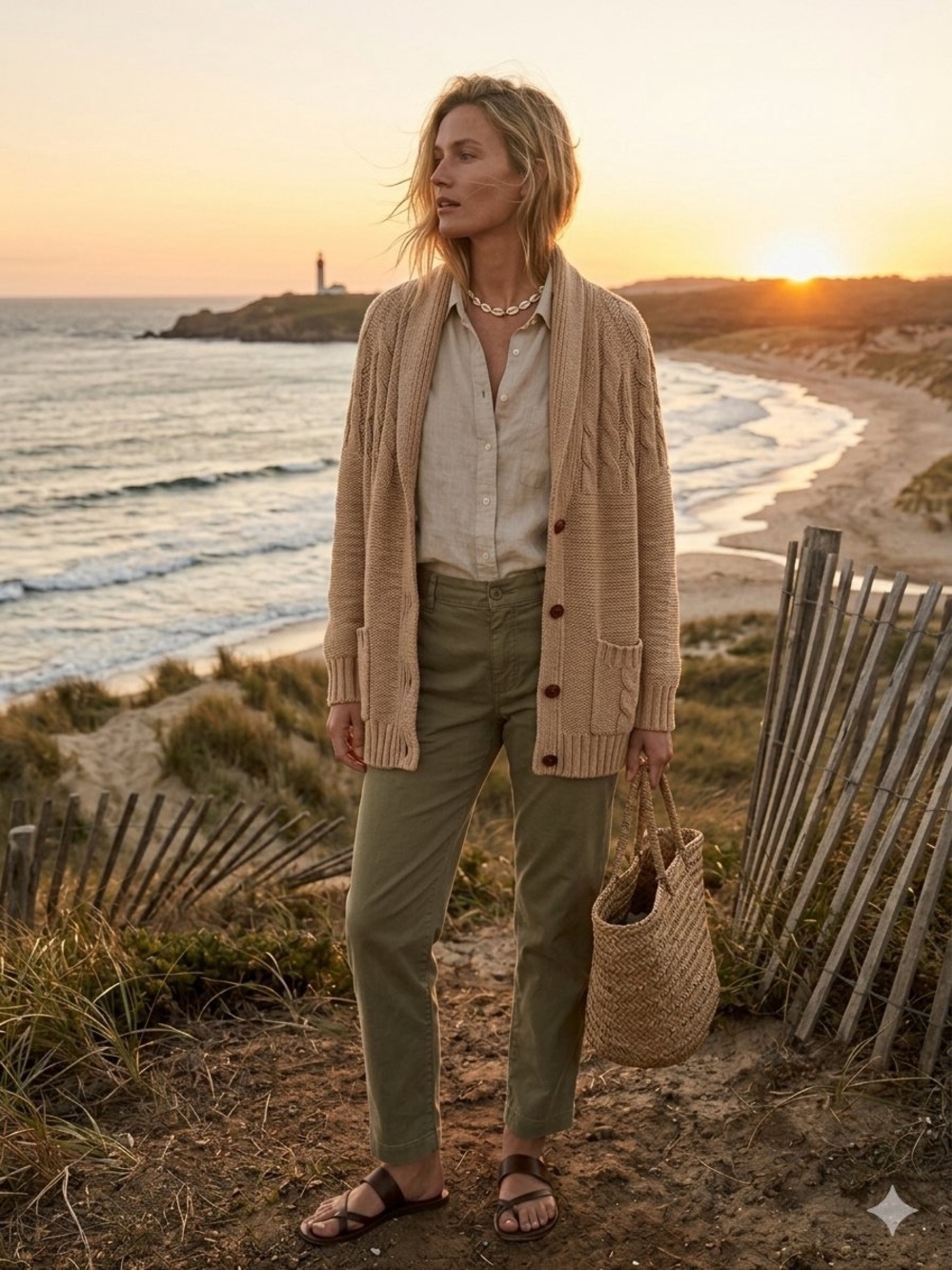 THE GREAT Cable Lodge Collar Cardigan Size S
